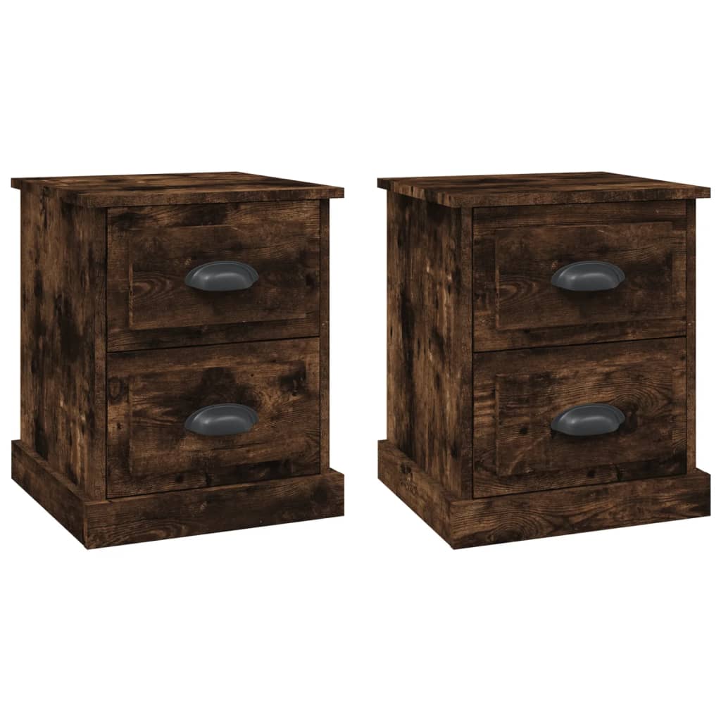Tables de chevet 2 pcs chêne fumé 39x39x47,5 cm bois ingénierie - XIOS