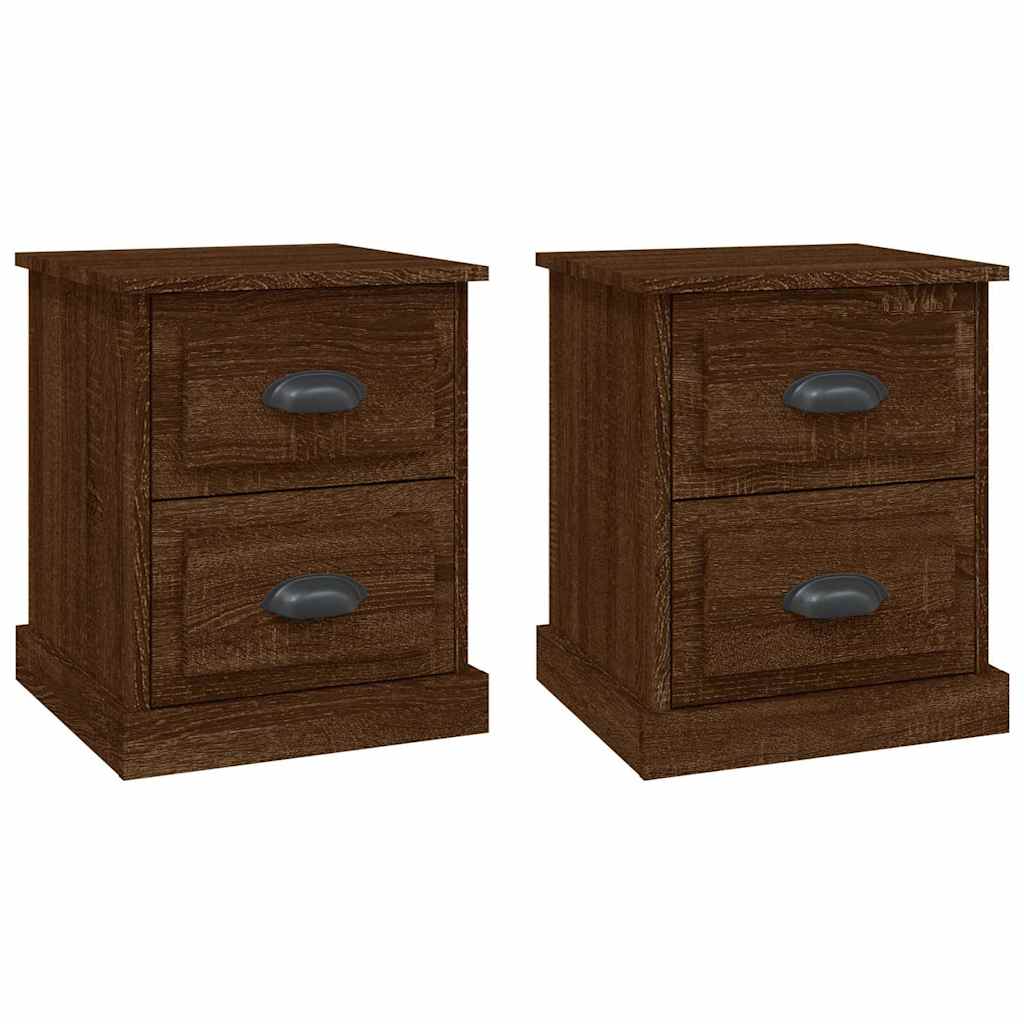Tables de chevet 2pcs chêne marron 39x39x47,5cm bois ingénierie - XIOS