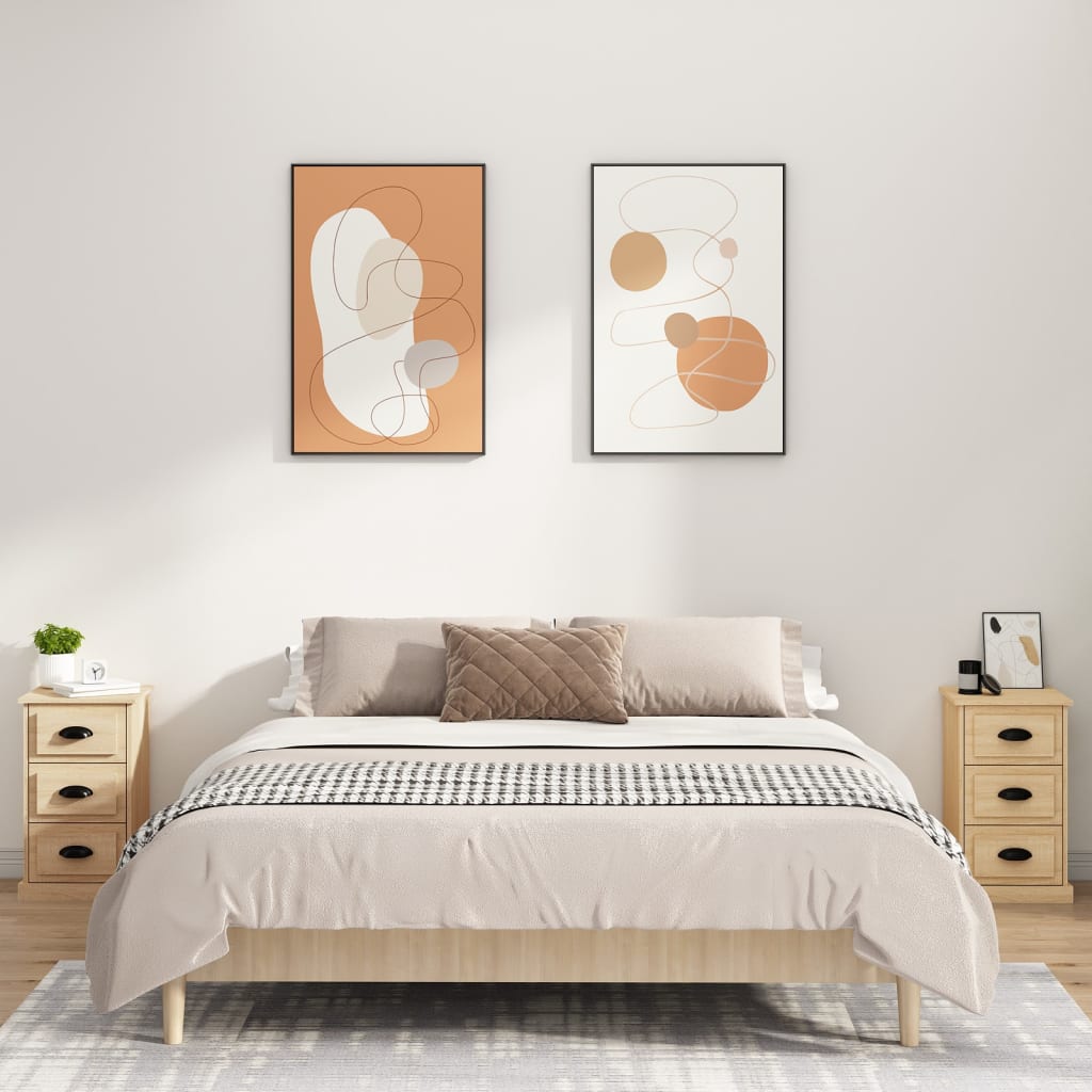 Table de chevet chêne sonoma 39x39x67 cm bois d'ingénierie - XIOS
