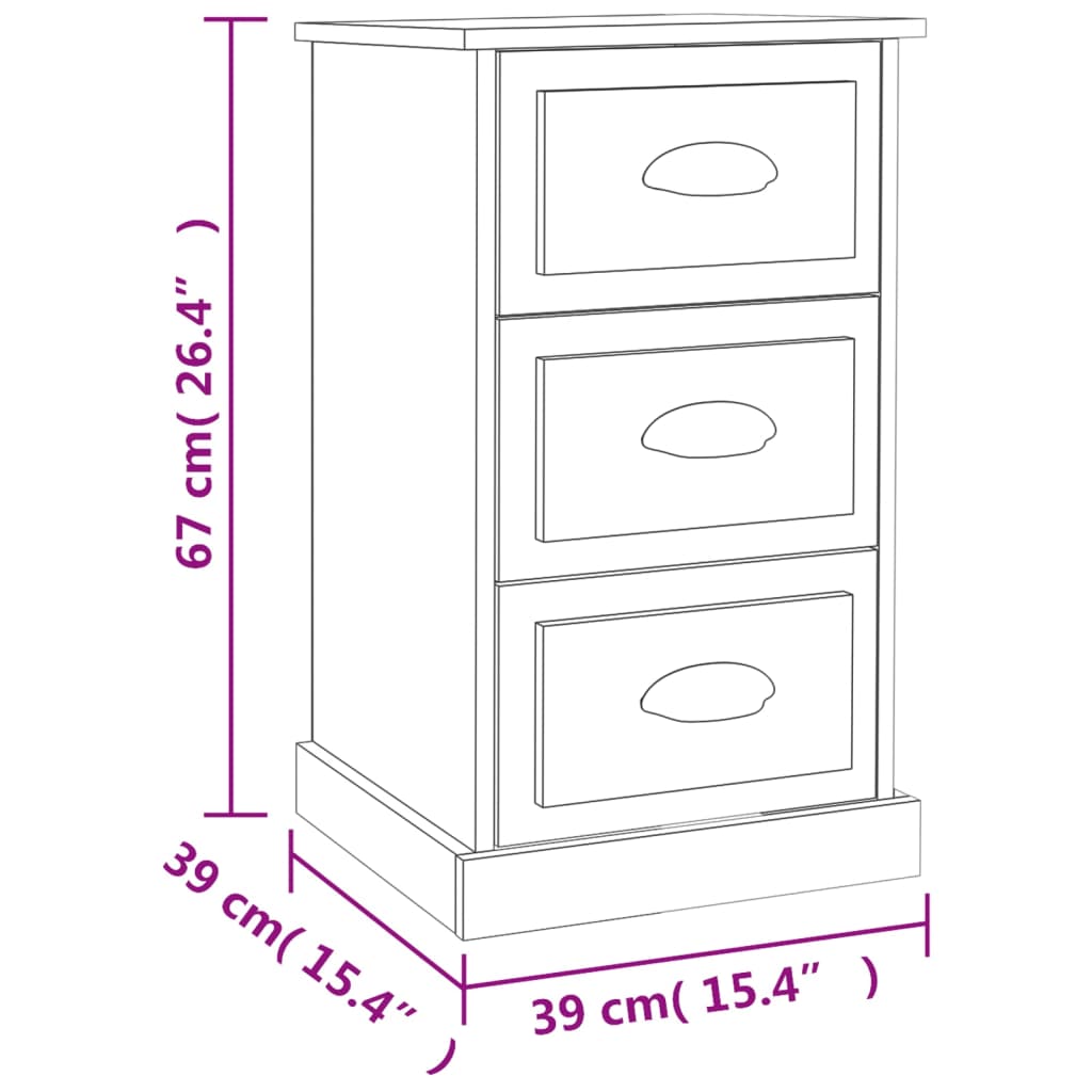 Table de chevet chêne sonoma 39x39x67 cm bois d'ingénierie - XIOS