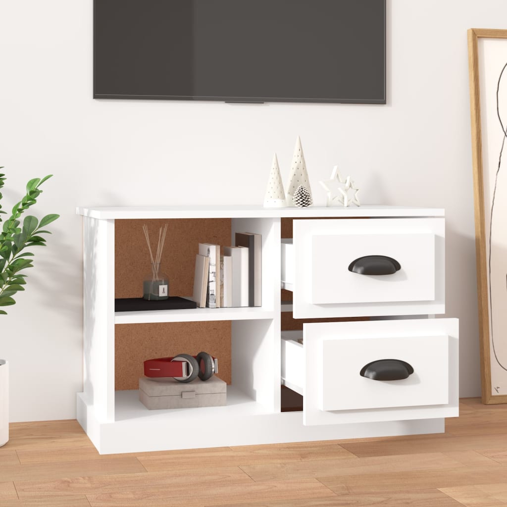 Meuble TV blanc 73x35,5x47,5 cm bois d'ingénierie - XIOS