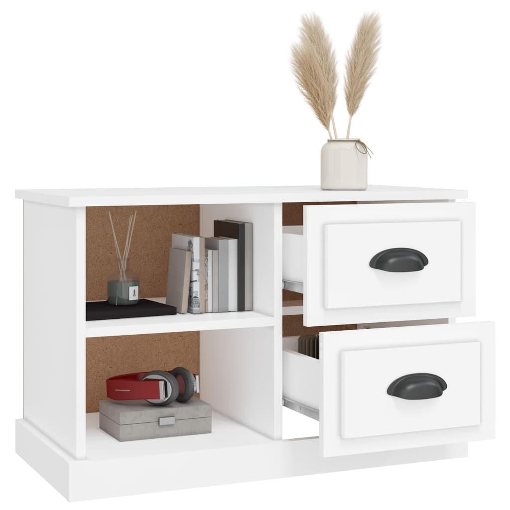 Meuble TV blanc 73x35,5x47,5 cm bois d'ingénierie - XIOS
