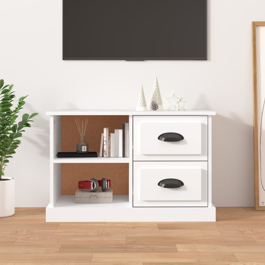Meuble TV blanc 73x35,5x47,5 cm bois d'ingénierie - XIOS