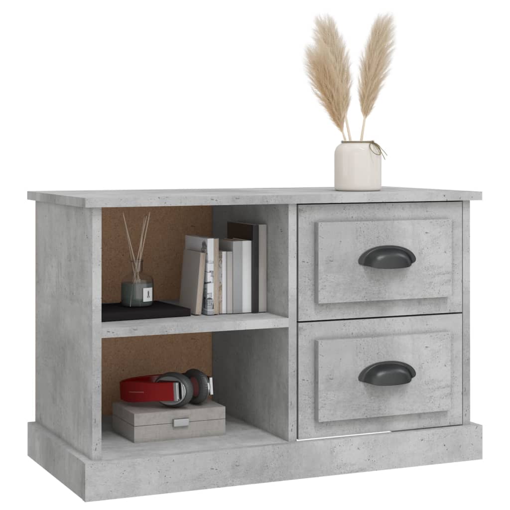 Meuble TV gris béton 73x35,5x47,5 cm bois d'ingénierie - XIOS