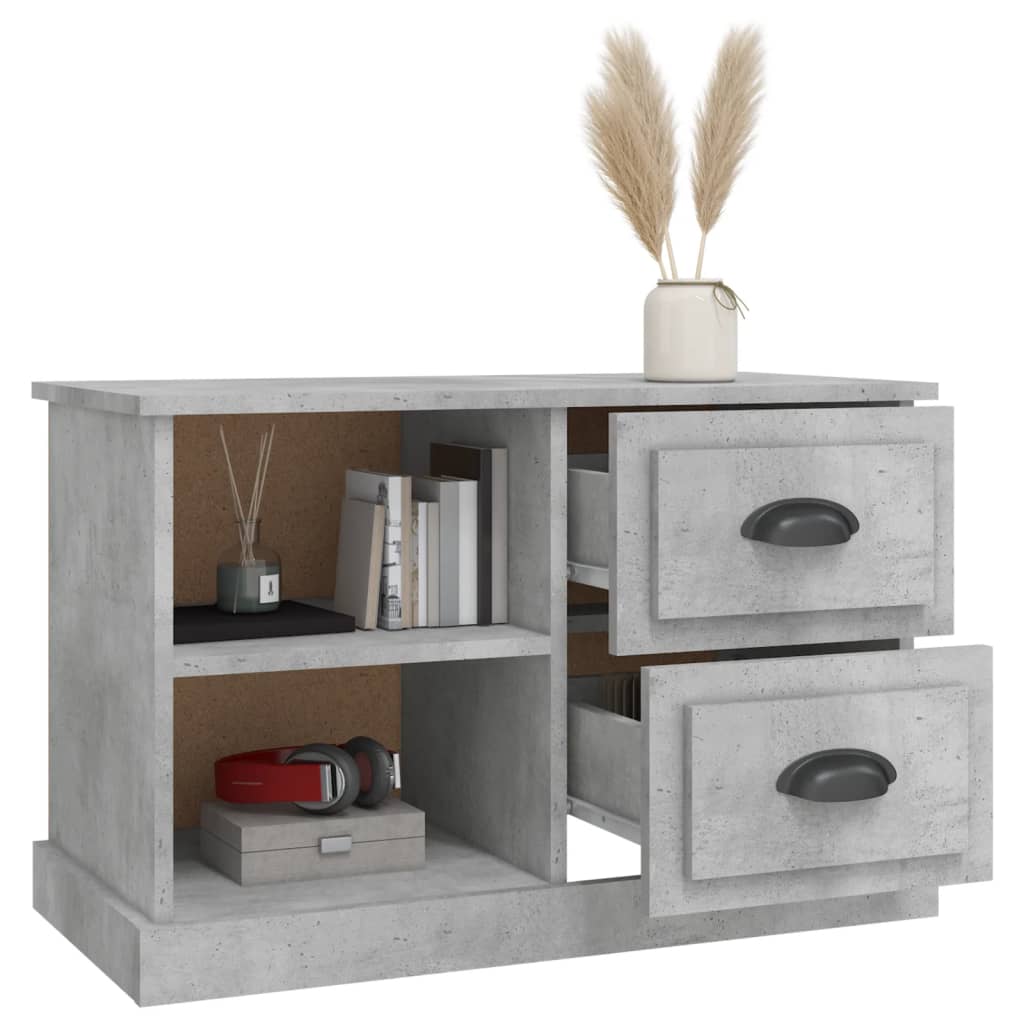 Meuble TV gris béton 73x35,5x47,5 cm bois d'ingénierie - XIOS