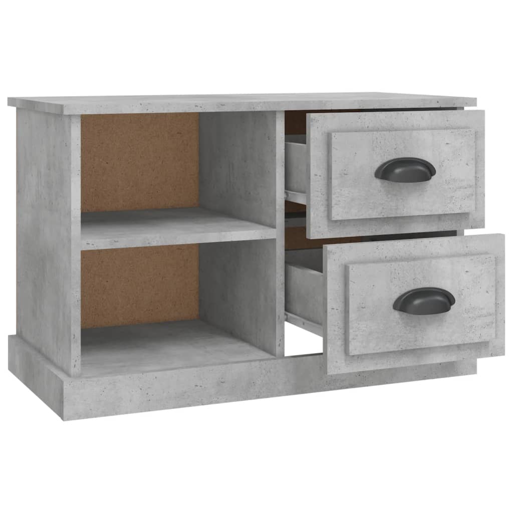 Meuble TV gris béton 73x35,5x47,5 cm bois d'ingénierie - XIOS