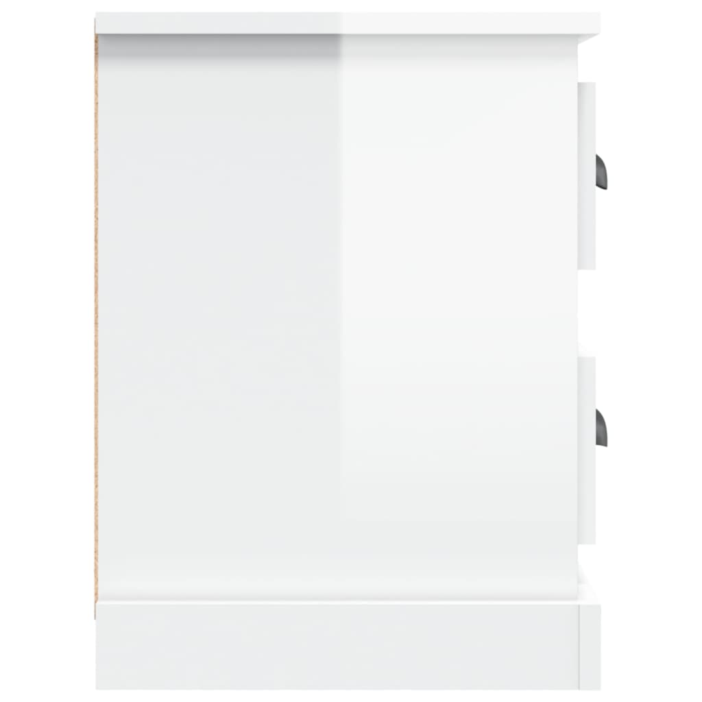 Meuble TV blanc brillant 102x35,5x47,5 cm bois d'ingénierie - XIOS