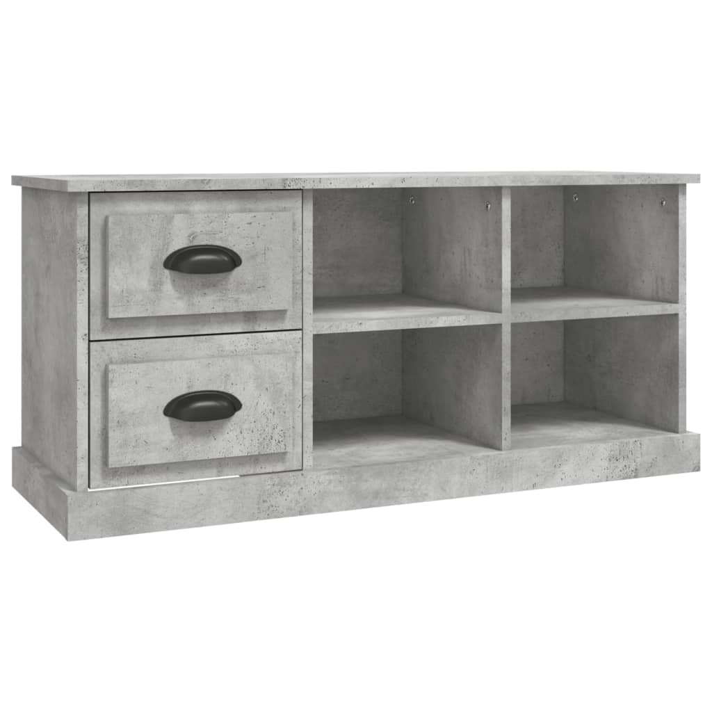 Meuble TV gris béton 102x35,5x47,5 cm bois d'ingénierie - XIOS