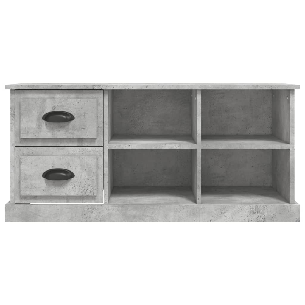 Meuble TV gris béton 102x35,5x47,5 cm bois d'ingénierie - XIOS