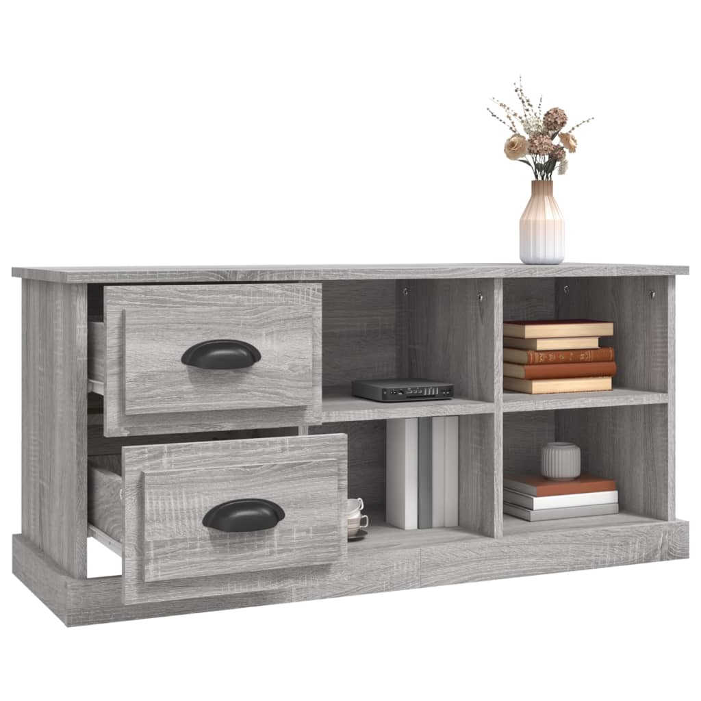 Meuble TV sonoma gris 102x35,5x47,5 cm bois d'ingénierie - XIOS