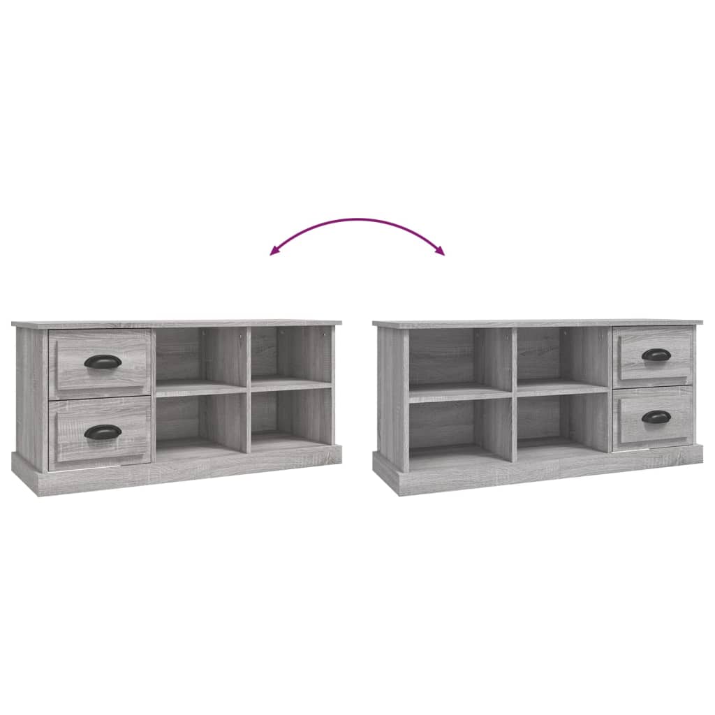 Meuble TV sonoma gris 102x35,5x47,5 cm bois d'ingénierie - XIOS