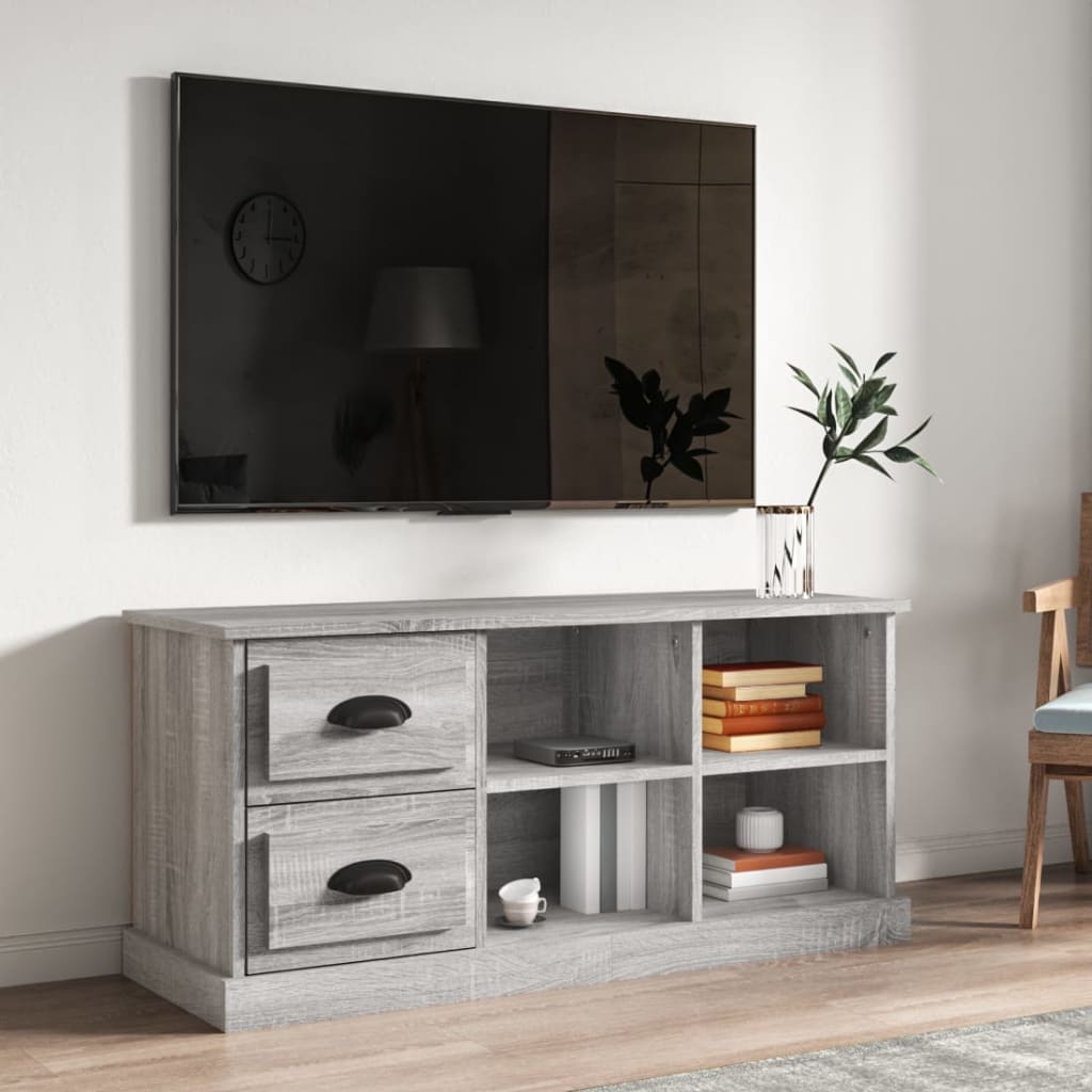 Meuble TV sonoma gris 102x35,5x47,5 cm bois d'ingénierie - XIOS