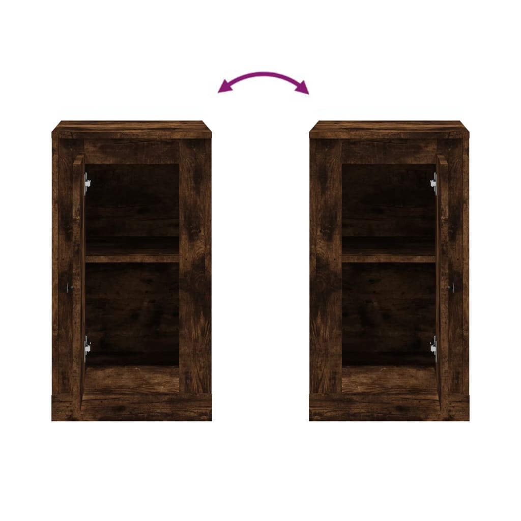 Buffet chêne fumé 37,5x35,5x67,5 cm bois d'ingénierie - XIOS