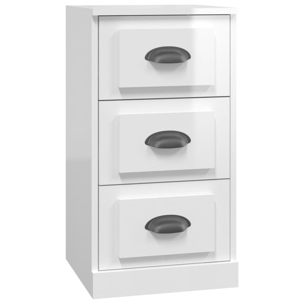 Buffet blanc brillant 36x35,5x67,5 cm bois d'ingénierie - XIOS