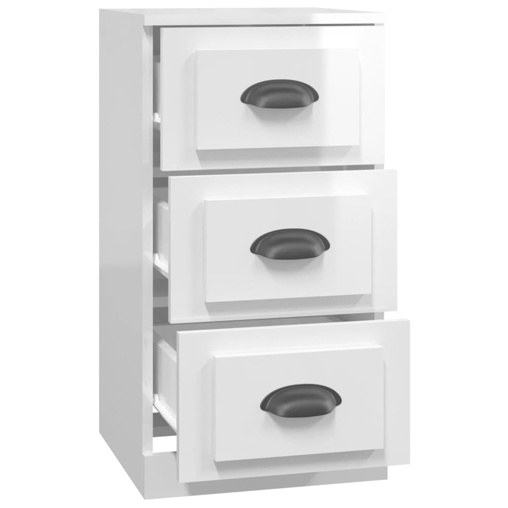 Buffet blanc brillant 36x35,5x67,5 cm bois d'ingénierie - XIOS