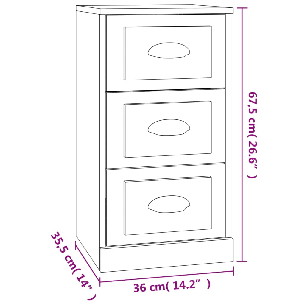 Buffet sonoma gris 36x35,5x67,5 cm bois d'ingénierie - XIOS