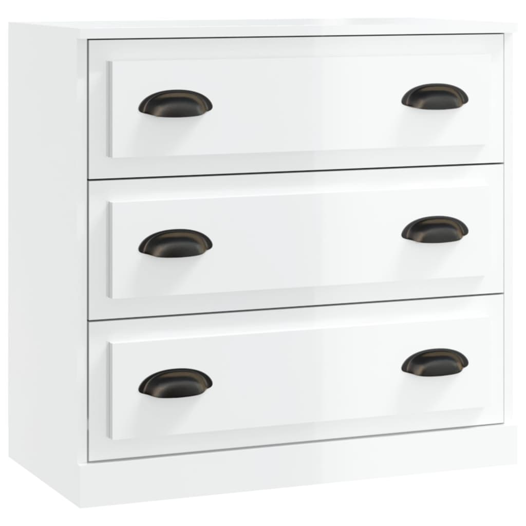 Buffet blanc brillant 70x35,5x67,5 cm bois d'ingénierie - XIOS