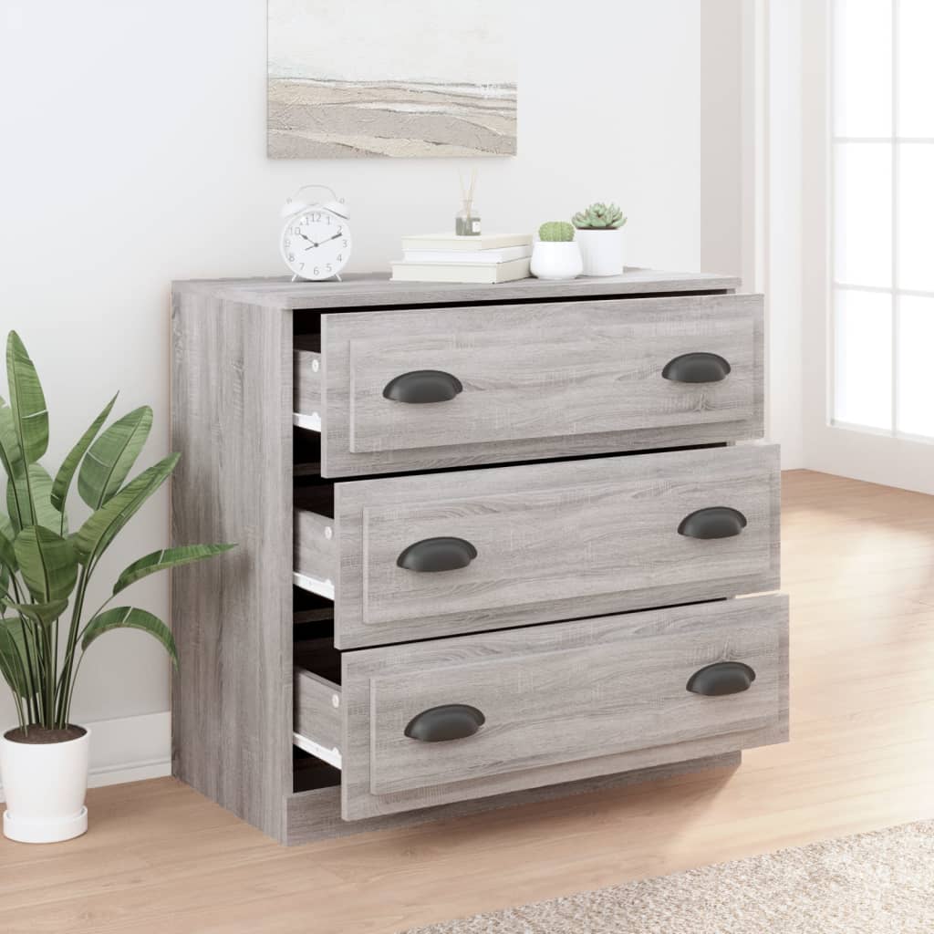 Buffet sonoma gris 70x35,5x67,5 cm bois d'ingénierie - XIOS