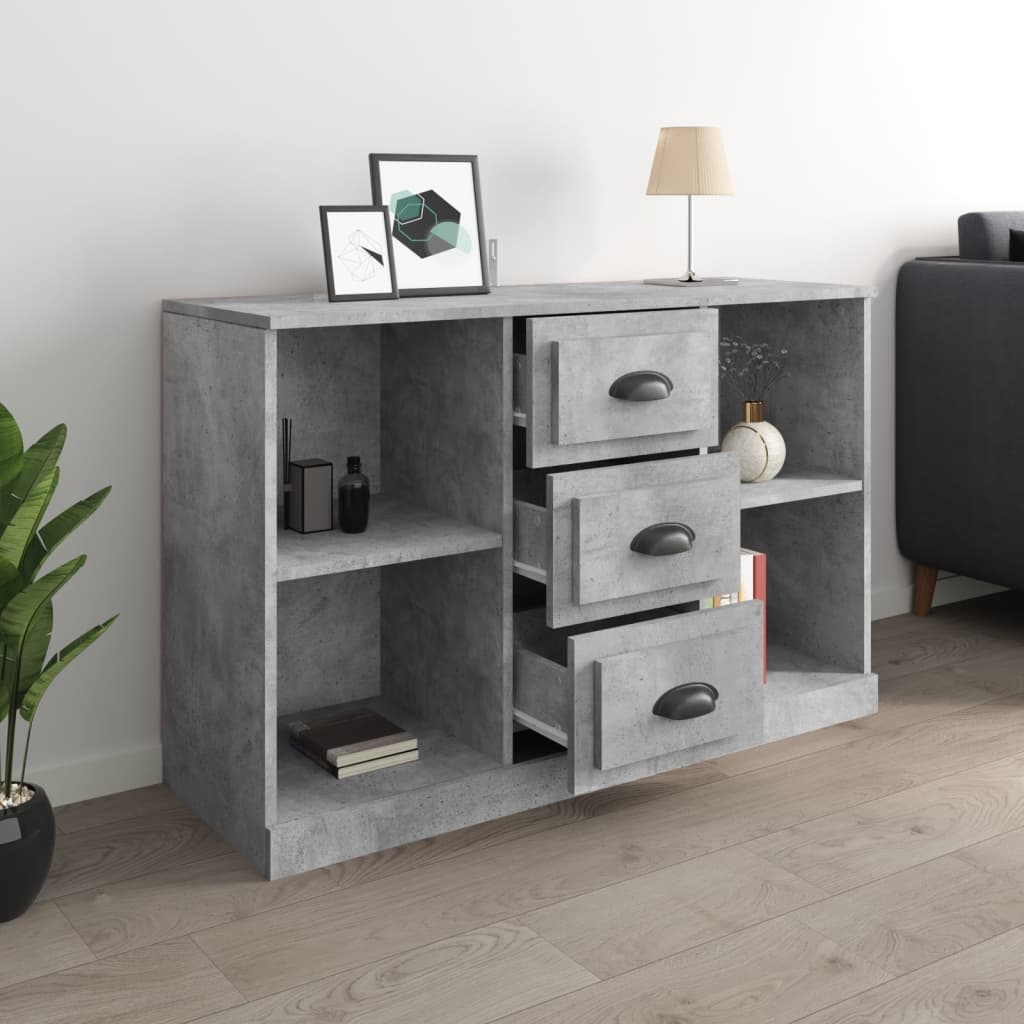 Buffet gris béton 104,5x35,5x67,5 cm bois d'ingénierie - XIOS