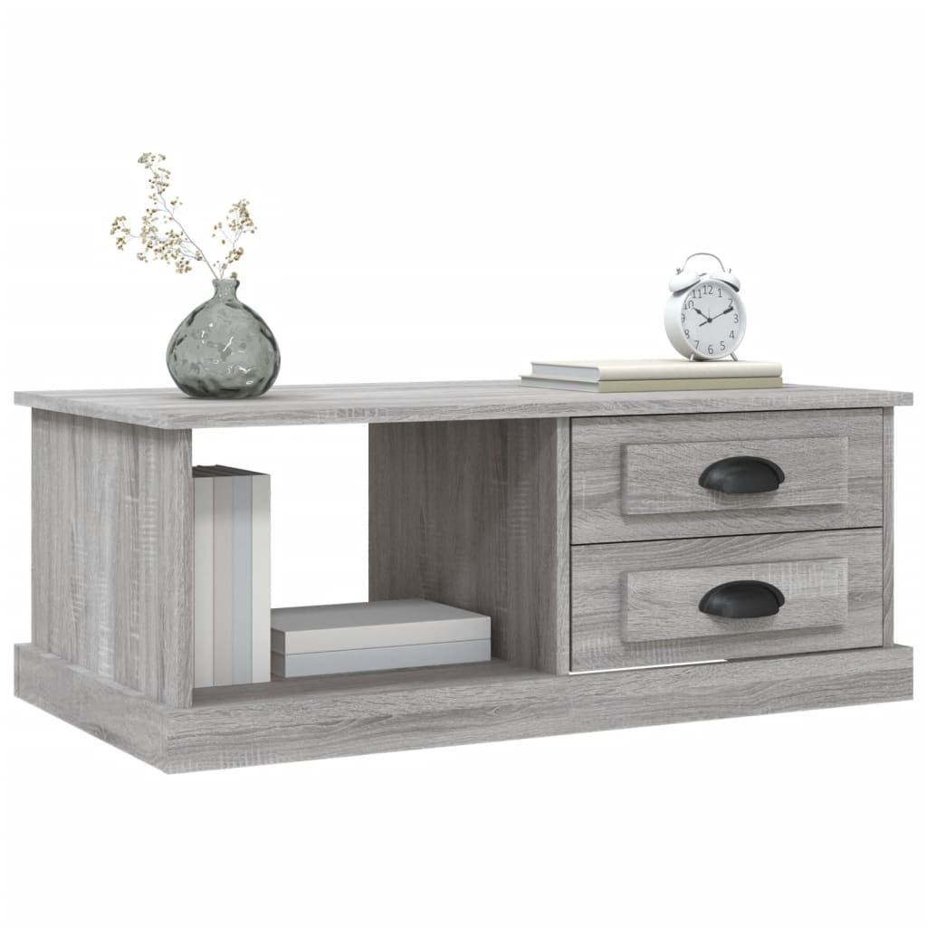 Table basse Sonoma gris 90x50x35 cm Bois d'ingénierie - XIOS