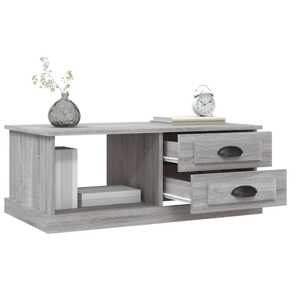 Table basse Sonoma gris 90x50x35 cm Bois d'ingénierie - XIOS