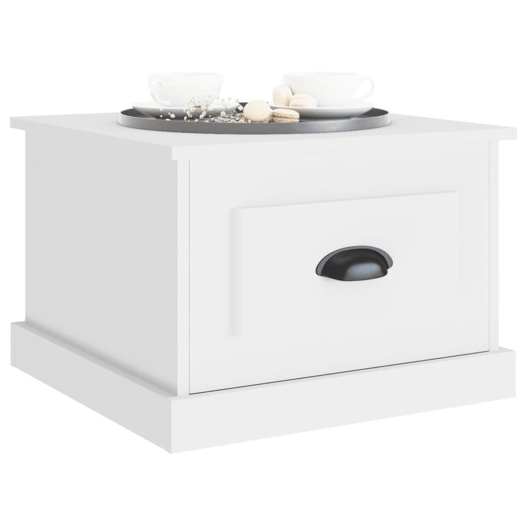 Table basse blanc 50x50x35 cm bois d'ingénierie - XIOS