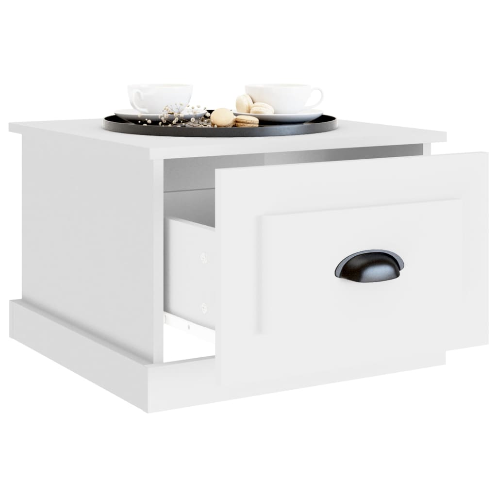 Table basse blanc 50x50x35 cm bois d'ingénierie - XIOS