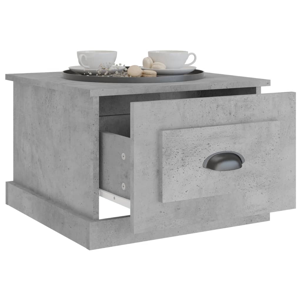 Table basse gris béton 50x50x35 cm bois d'ingénierie - XIOS