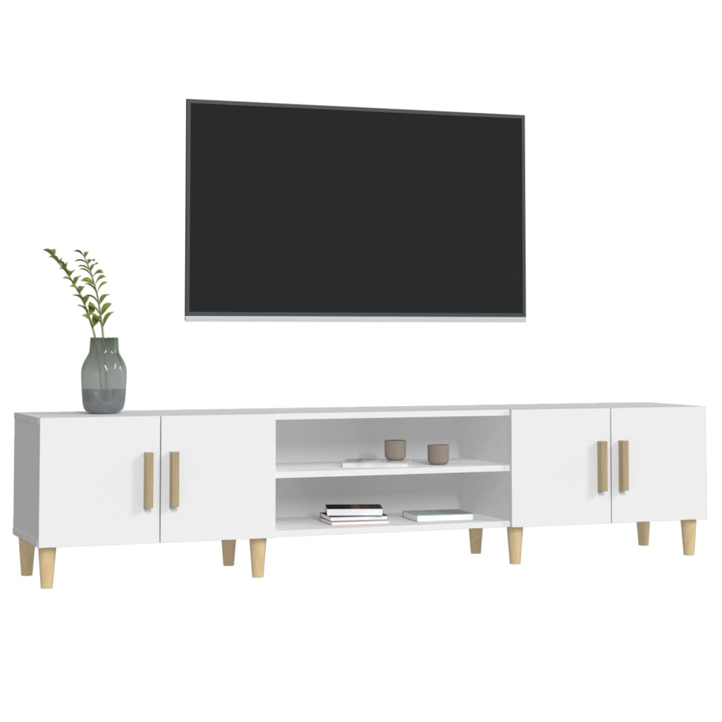 Meuble TV blanc 180x31,5x40 cm bois d'ingénierie - XIOS