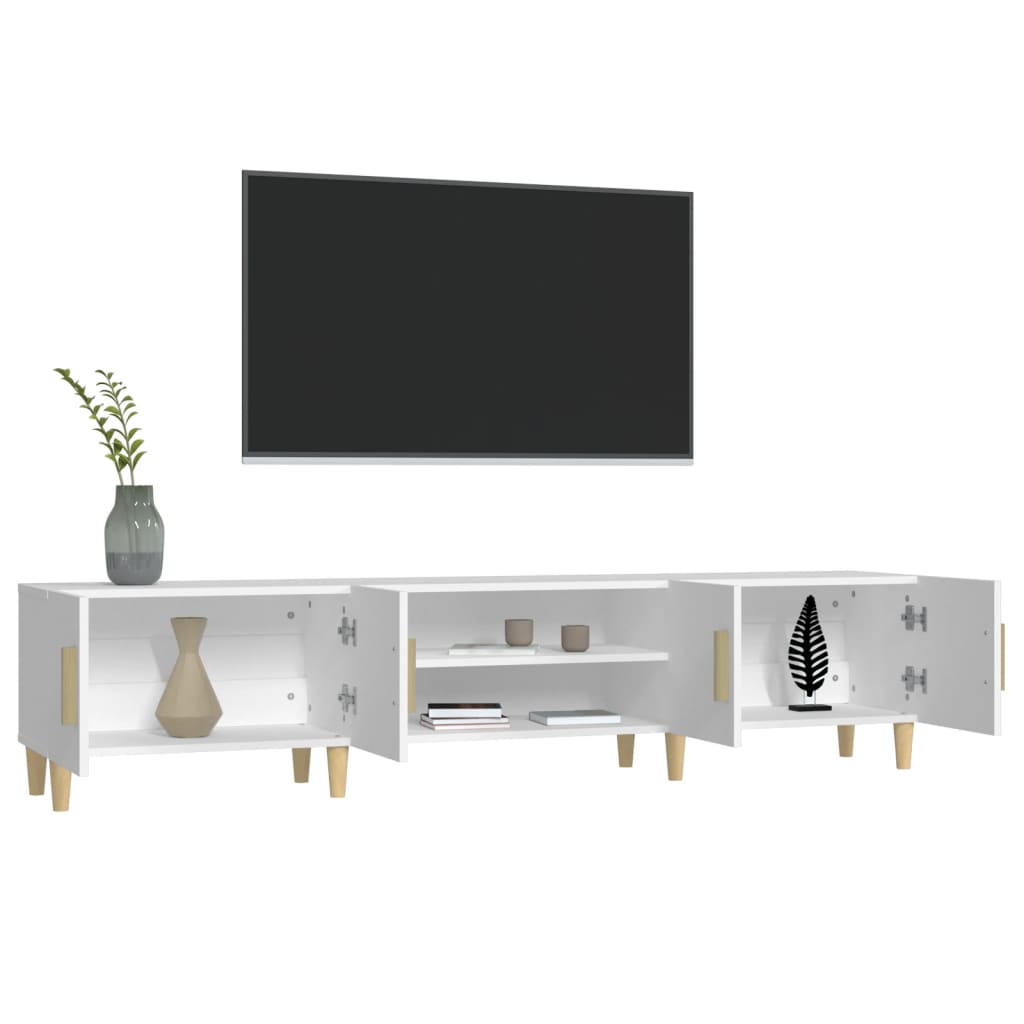 Meuble TV blanc 180x31,5x40 cm bois d'ingénierie - XIOS