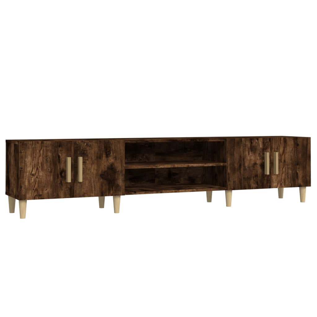 Meuble TV chêne fumé 180x31,5x40 cm bois d'ingénierie - XIOS