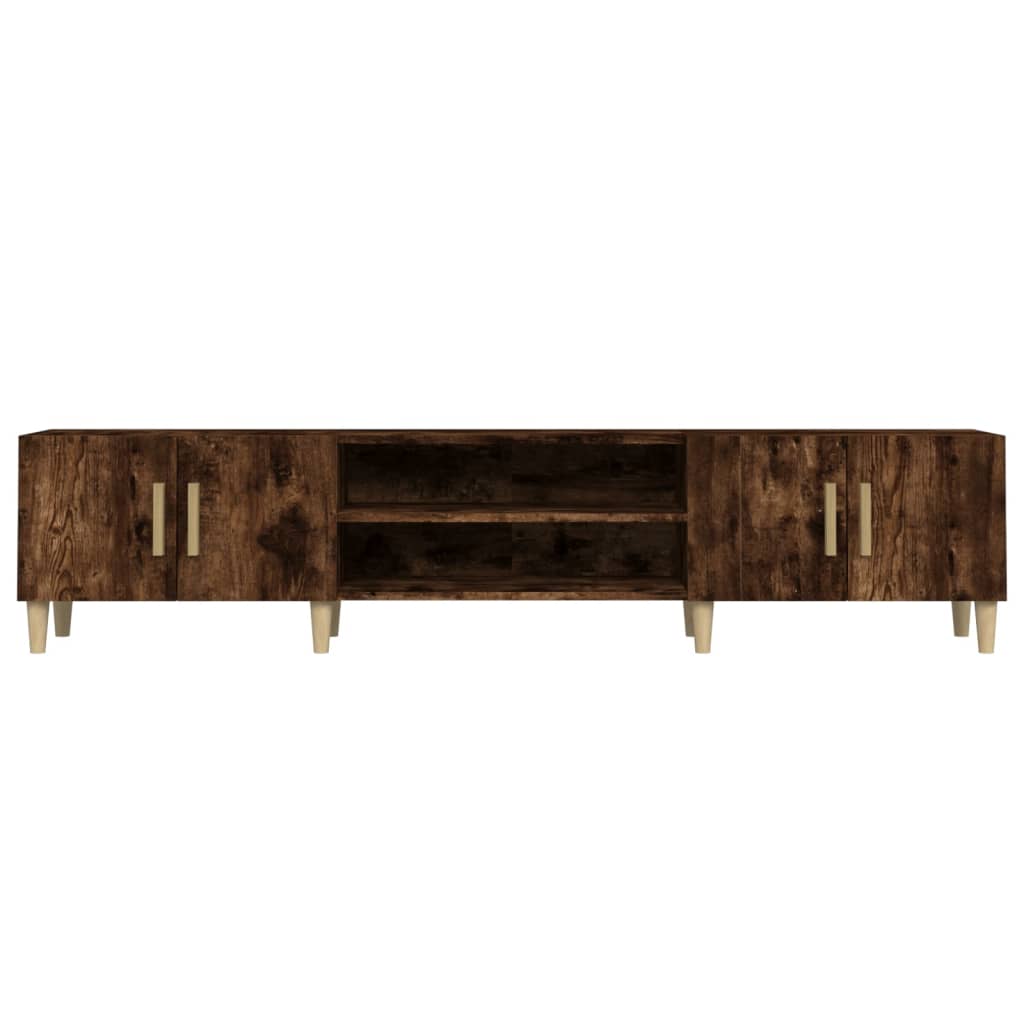Meuble TV chêne fumé 180x31,5x40 cm bois d'ingénierie - XIOS