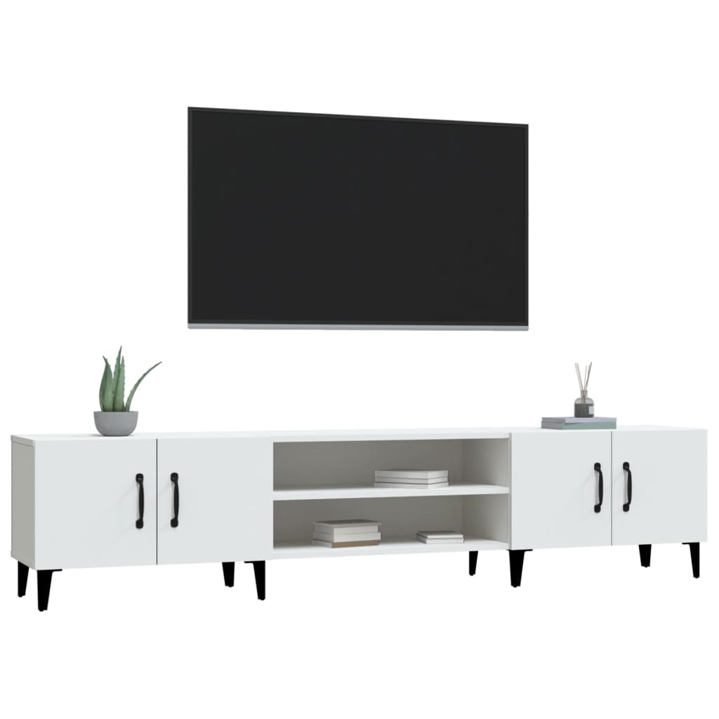 Meuble TV blanc 180x31,5x40 cm bois d'ingénierie - XIOS
