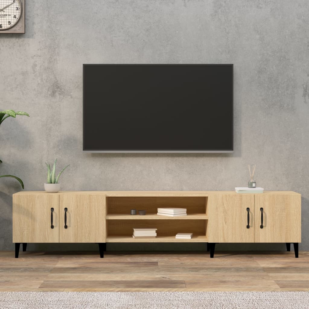 Meubles TV chêne sonoma 180x31,5x40 cm bois d'ingénierie - XIOS