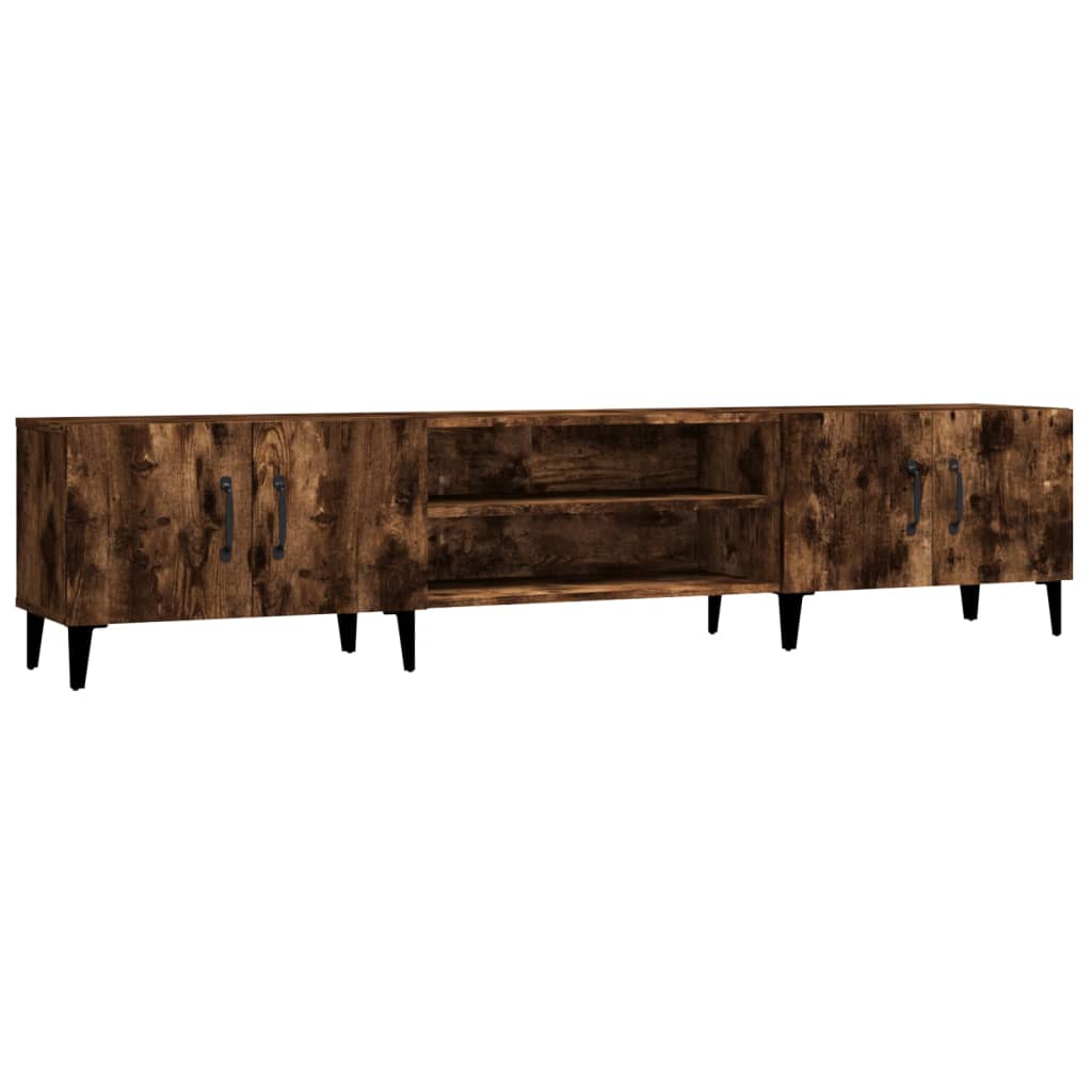 Meuble TV chêne fumé 180x31,5x40 cm bois d'ingénierie - XIOS