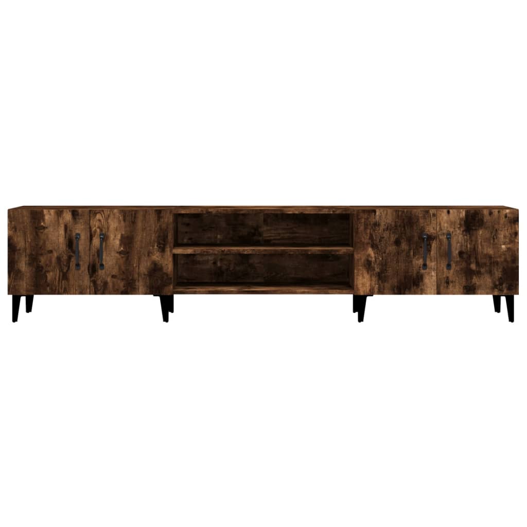 Meuble TV chêne fumé 180x31,5x40 cm bois d'ingénierie - XIOS