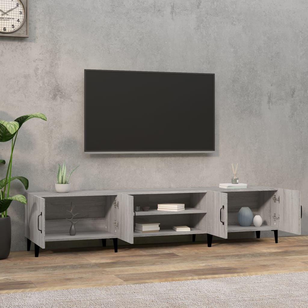 Meuble TV sonoma gris 180x31,5x40 cm bois d'ingénierie - XIOS
