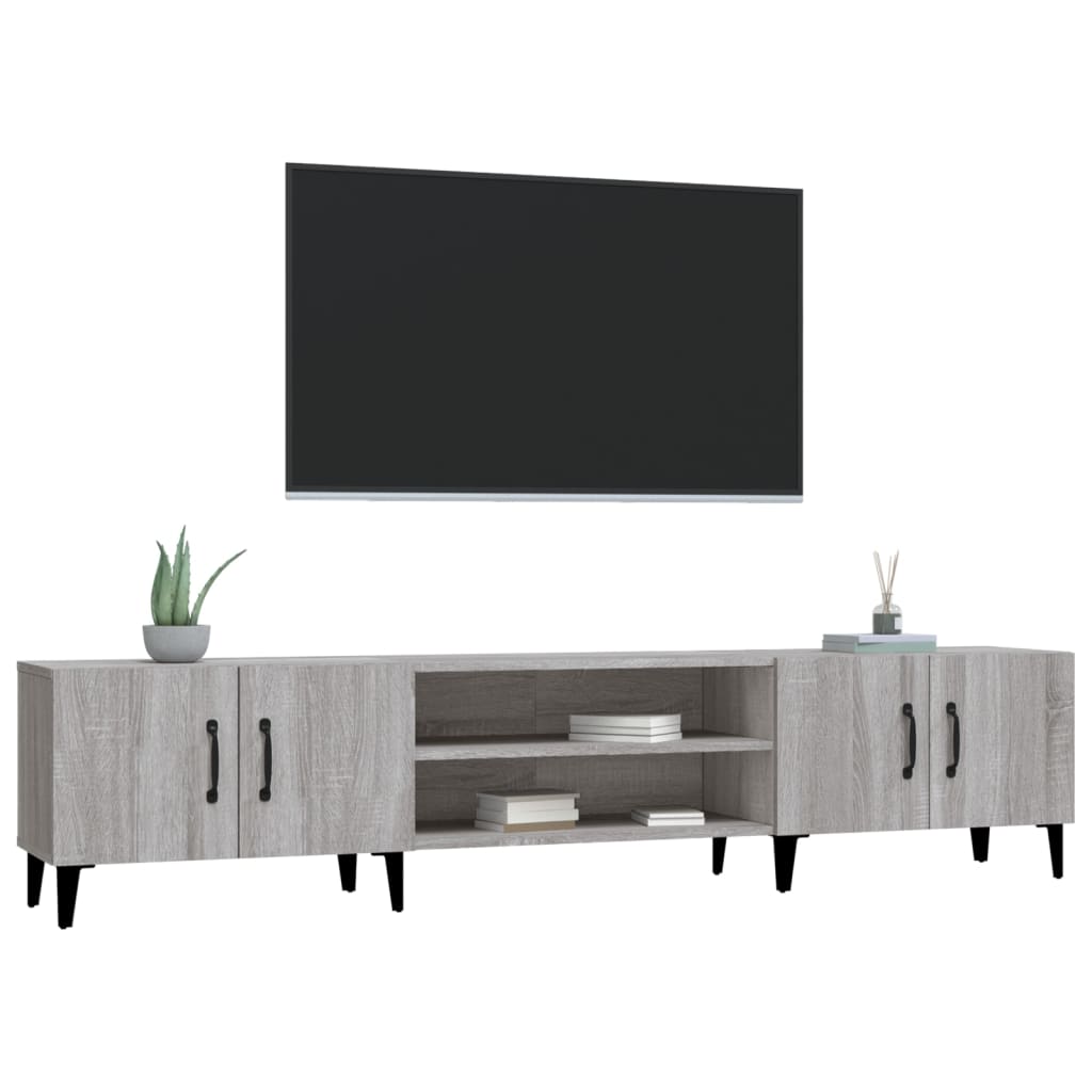 Meuble TV sonoma gris 180x31,5x40 cm bois d'ingénierie - XIOS