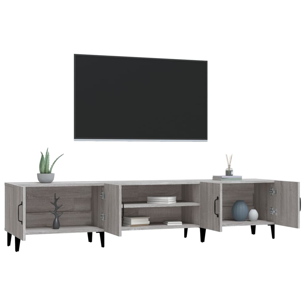 Meuble TV sonoma gris 180x31,5x40 cm bois d'ingénierie - XIOS