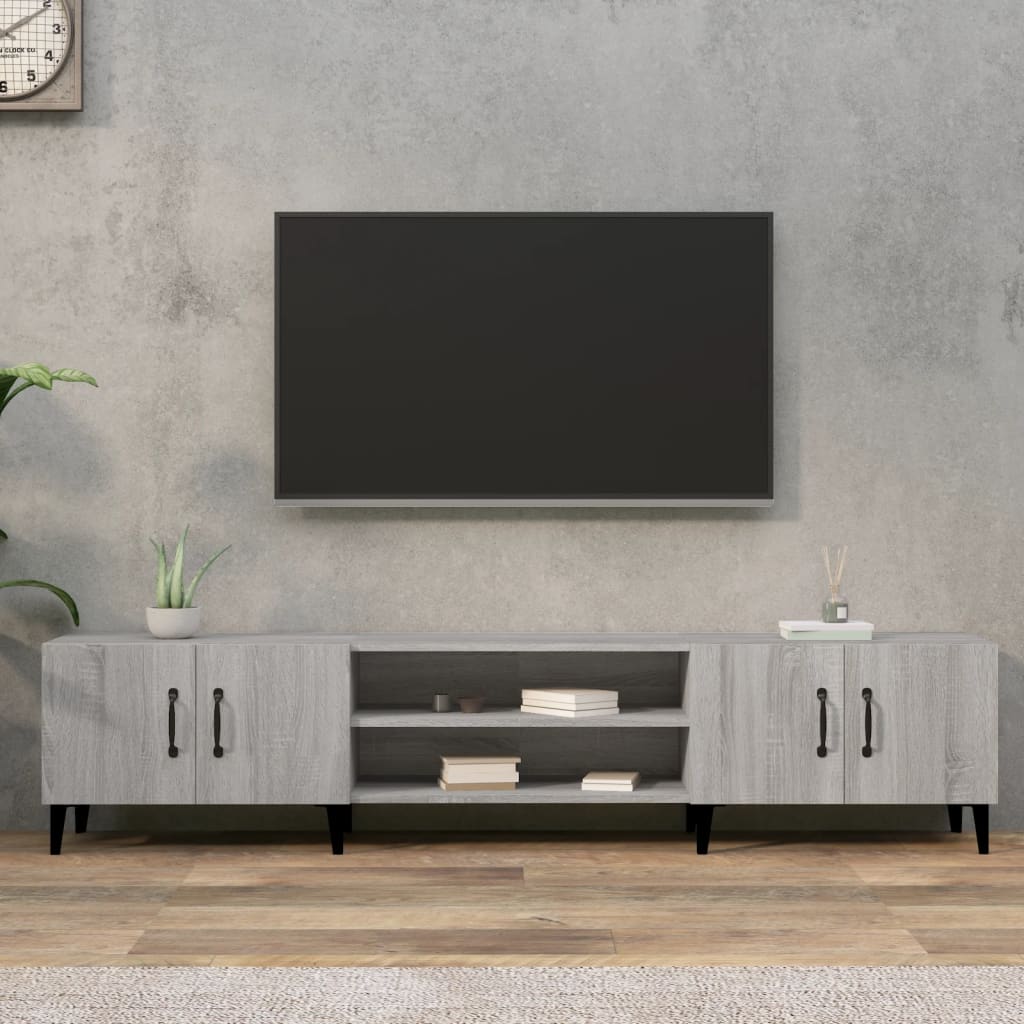 Meuble TV sonoma gris 180x31,5x40 cm bois d'ingénierie - XIOS