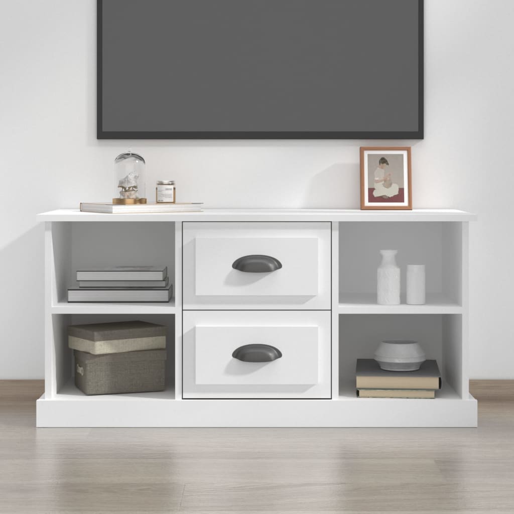Meuble TV blanc 99,5x35,5x48 cm bois d'ingénierie - XIOS