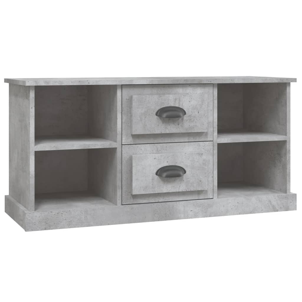 Meuble TV gris béton 99,5x35,5x48 cm bois d'ingénierie - XIOS
