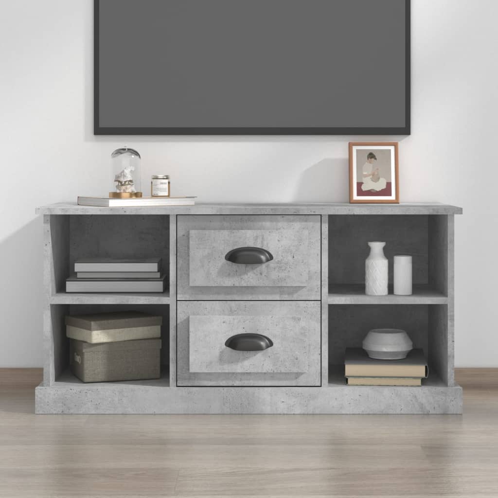 Meuble TV gris béton 99,5x35,5x48 cm bois d'ingénierie - XIOS