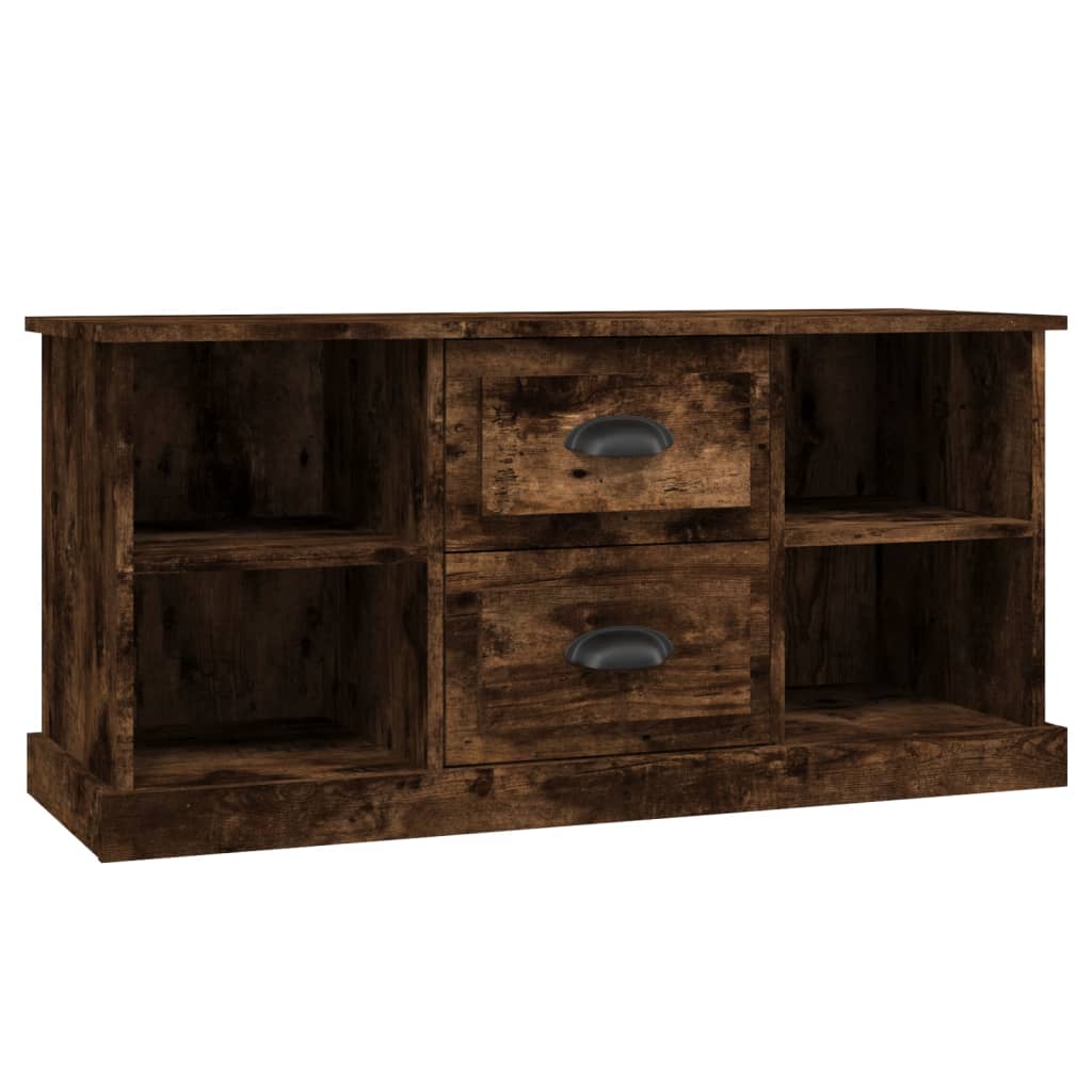 Meuble TV chêne fumé 99,5x35,5x48 cm bois d'ingénierie - XIOS