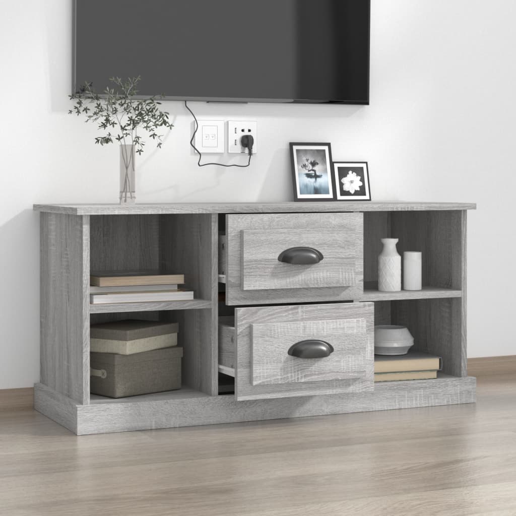 Meuble TV sonoma gris 99,5x35,5x48 cm bois d'ingénierie - XIOS
