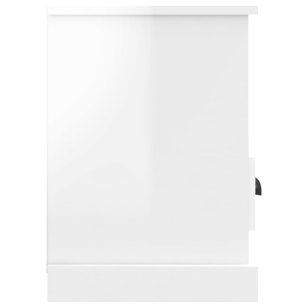 Meuble TV blanc brillant 80x35x50 cm bois d'ingénierie - XIOS