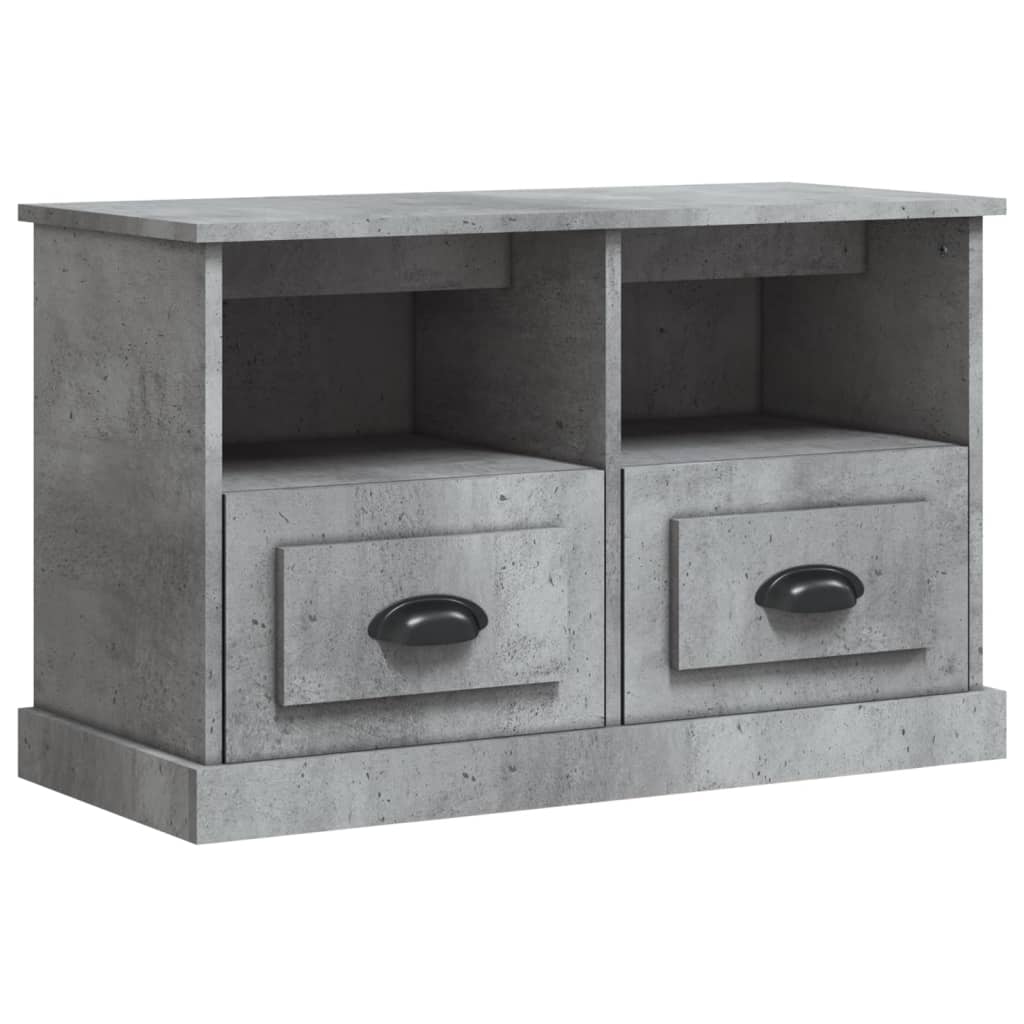 Meuble TV gris béton 80x35x50 cm bois d'ingénierie - XIOS