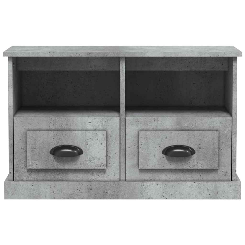 Meuble TV gris béton 80x35x50 cm bois d'ingénierie - XIOS