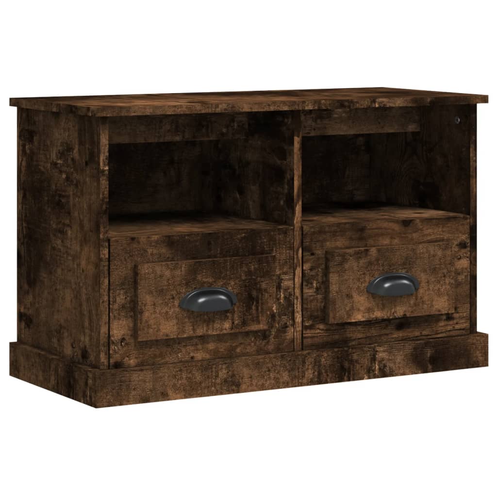 Meuble TV chêne fumé 80x35x50 cm bois d'ingénierie - XIOS