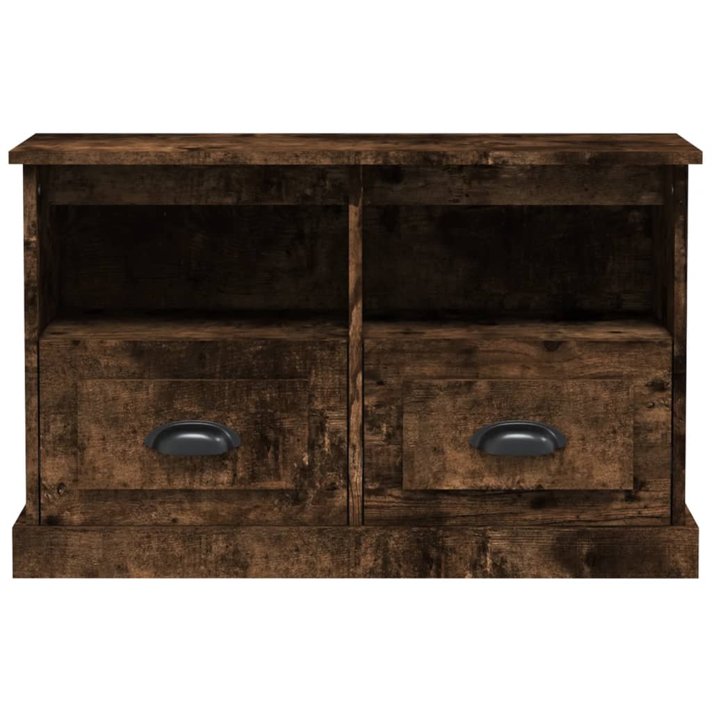 Meuble TV chêne fumé 80x35x50 cm bois d'ingénierie - XIOS